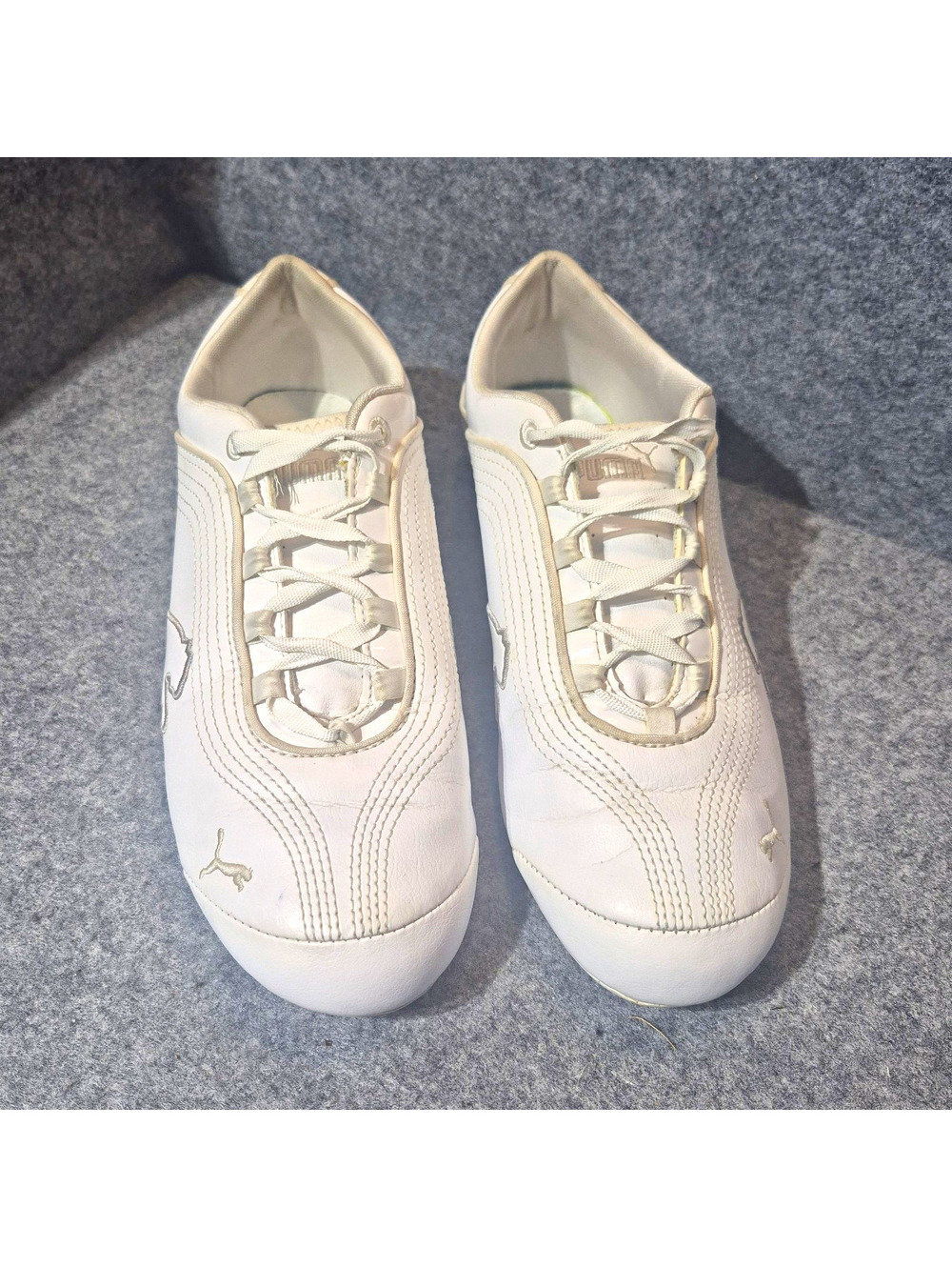PUMA Sport Women's White Leather Lace-Up Cushioned Low Top Sneakers size 8